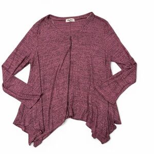 Haptics Asymmetrical Ribbed Long Sleeve Blouse Top Women’s Plus 2X Layering